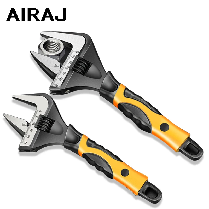 AIRAJ Adjustable Wrench Stainless Steel Universal Spanner Bathroom Wrench Household Large Open High Quality Plumbing Repair Tool 1