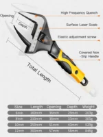 AIRAJ Adjustable Wrench Stainless Steel Universal Spanner Bathroom Wrench Household Large Open High Quality Plumbing Repair Tool 2