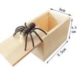 Spider Scare Prank Box Pop Out Rubber Spider Handmade Wooden Scare Box Fun Surprise Joke Prank Trick Toy for Kids Halloween Gift 6