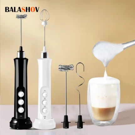 3-in-1 Portable Rechargeable Milk Frother – High-Speed Handheld Foam Maker and Drink Mixer for Coffee and More