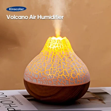 Must Have 300ml Volcano Air Humidifier – Transform Your Space with 7-Color LED Night Light, USB-Powered Purification, and Soothing Mist